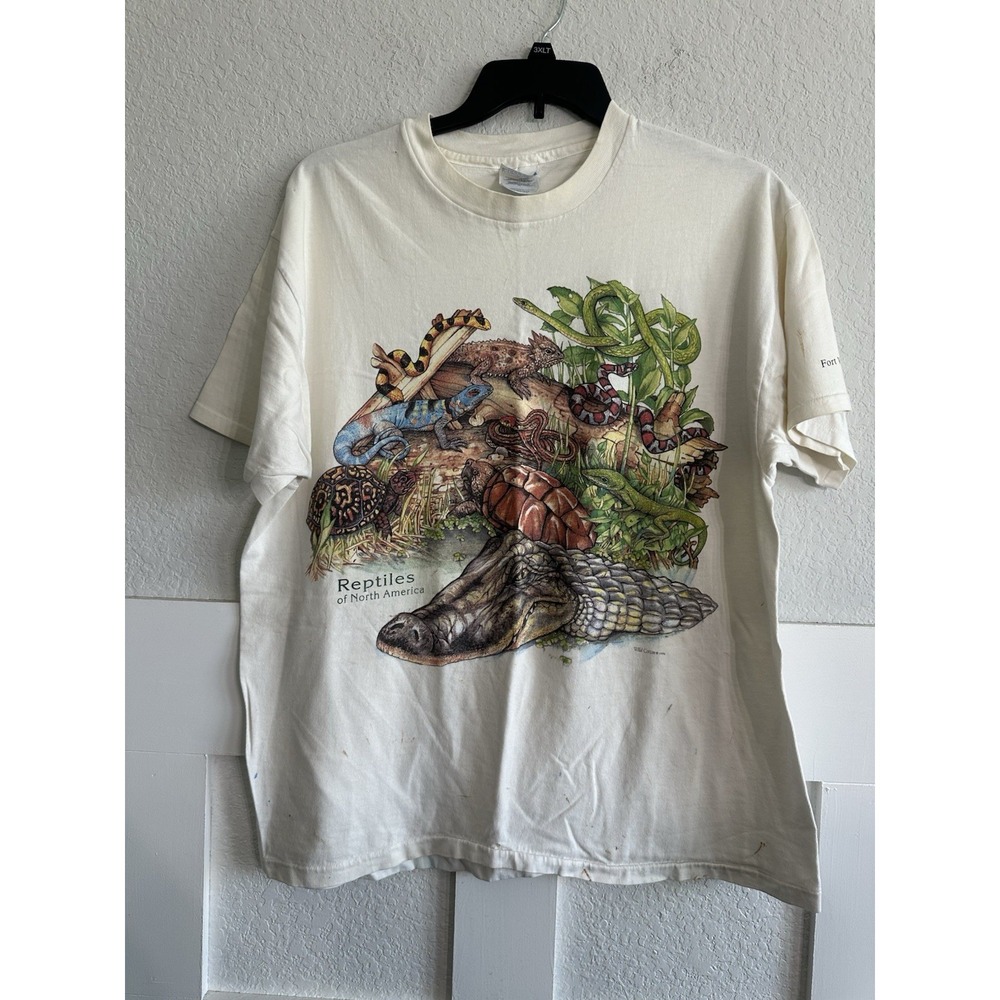 Reptiles OF NORTH AMERICA Snakes  Turtle Lizard 2 Sided T shirt Xl